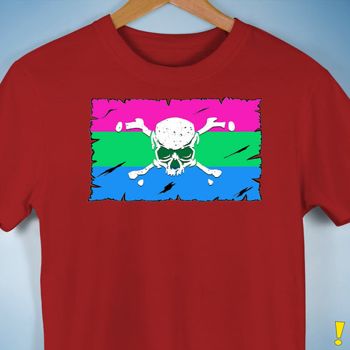 Polysexual Pride Pirate Flag Premium Unisex T-Shirt - Red